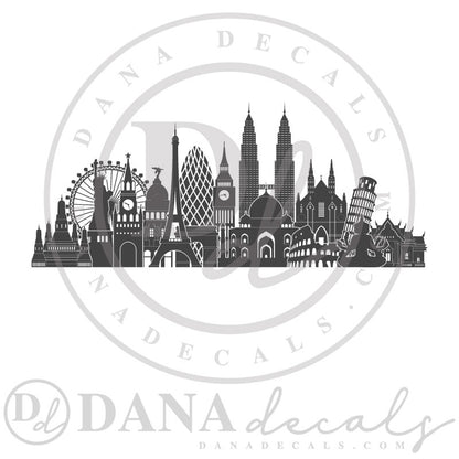 World Landmark Skyline - Dana Decals