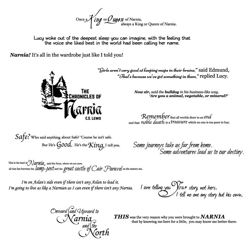 Chronicles of Narnia Quote Collection - Dana Decals