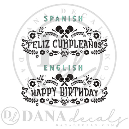 Feliz Cumpleaños Happy Birthday Sign - Dana Decals