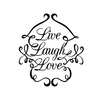 Live Laugh Love Swirly Quote - Dana Decals