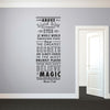 Roald Dahl Believe in Magic Quote - Dana Decals