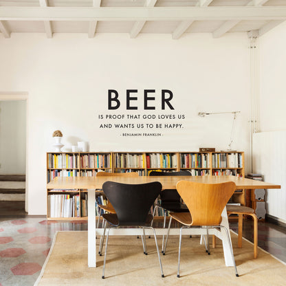 Benjamin Franklin Beer Is Proof Quote - Dana Decals