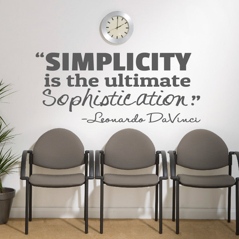 Simplicity Leonardo DaVinci Quote - Dana Decals