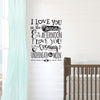 I Love You In the Morning Nursery Quote - Dana Decals