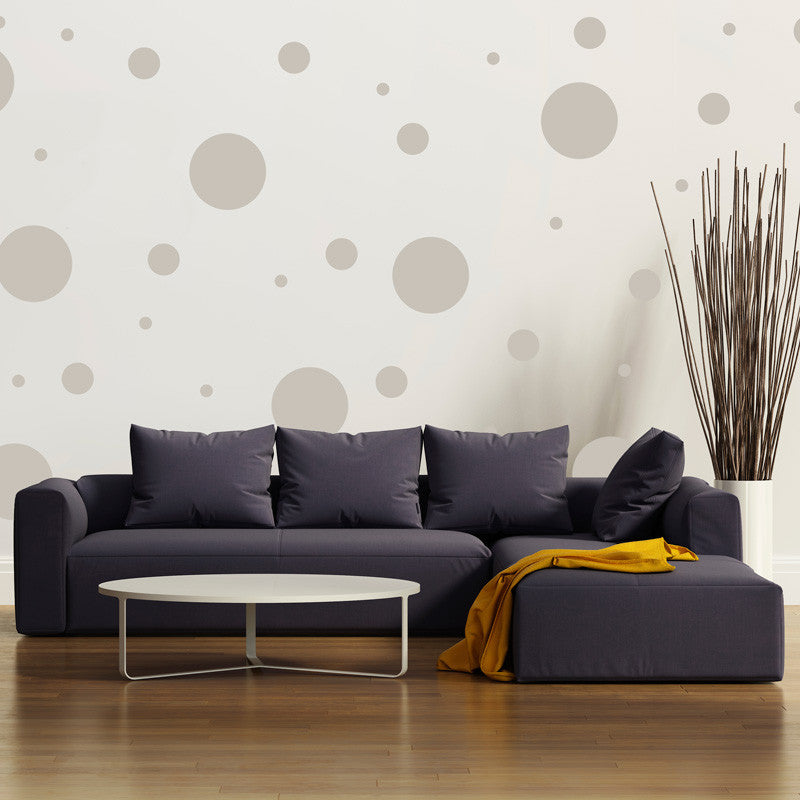 Multi-size Polka Dot Wall Pattern Decal, Single Color - Dana Decals