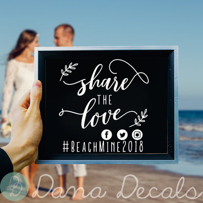 Customized Wedding Hashtag Decal - Dana Decals