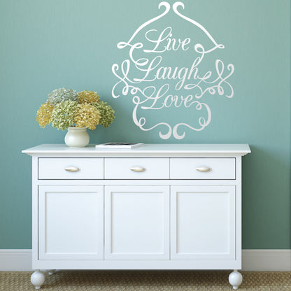 Live Laugh Love Swirly Quote - Dana Decals