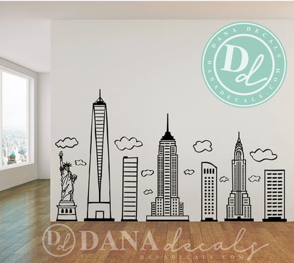 Doodled New York City Skyline - Dana Decals