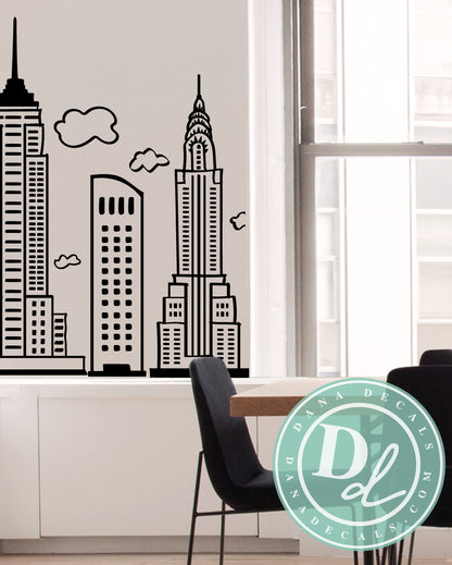 Doodled New York City Skyline - Dana Decals