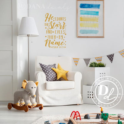 He Counts The Stars Psalm 147 - Dana Decals