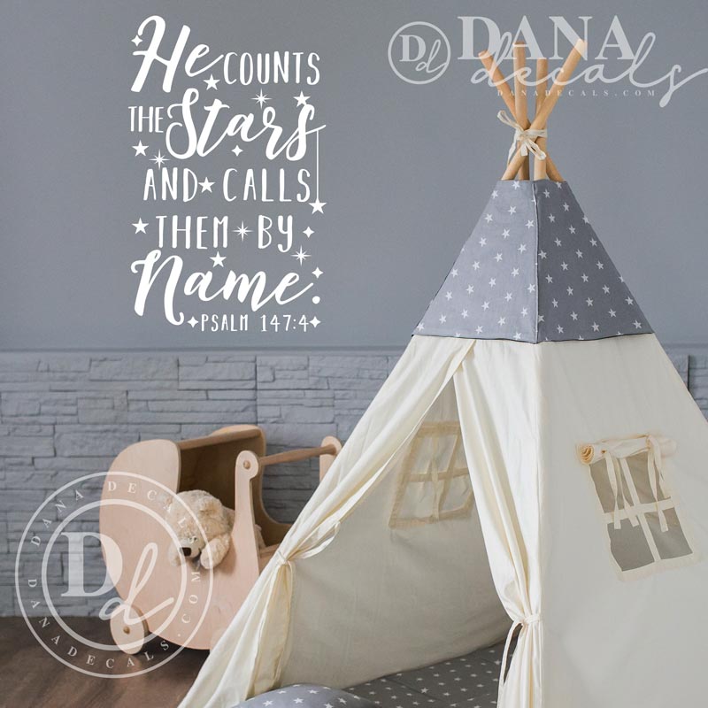 He Counts The Stars Psalm 147 - Dana Decals