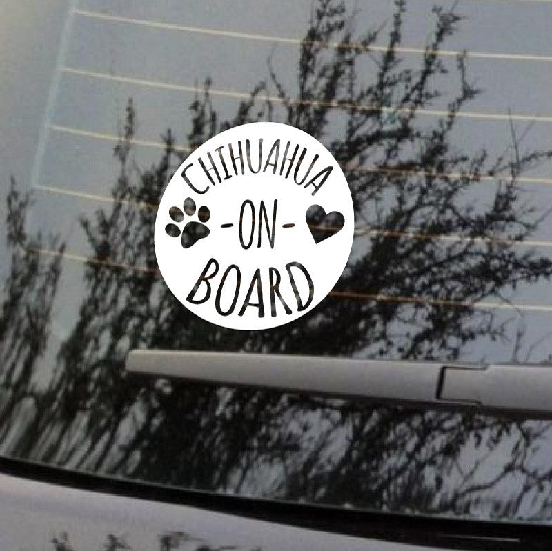 Chihuahua On Board Car Decal - Dana Decals