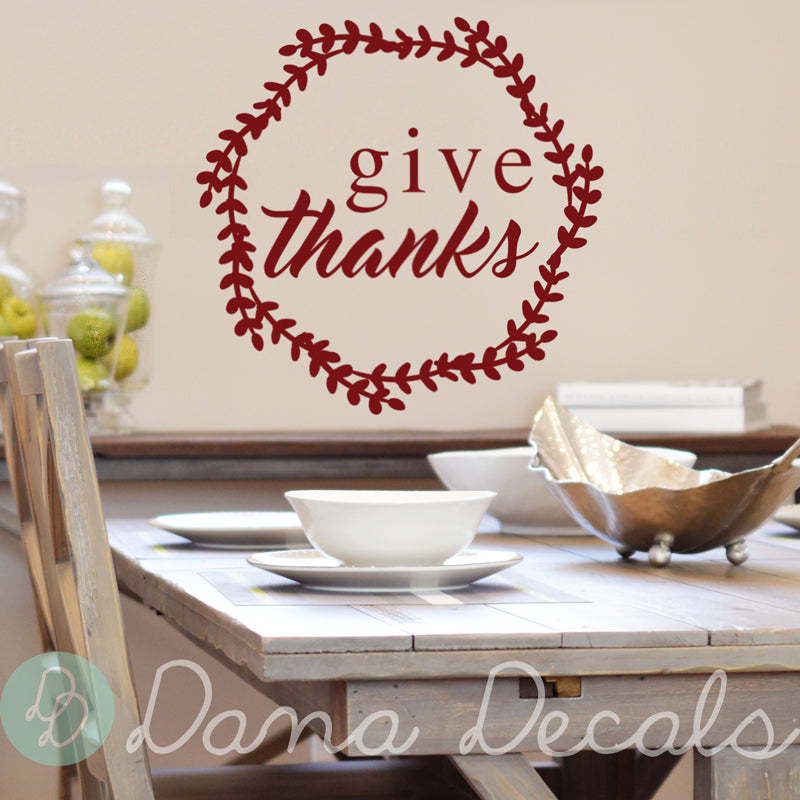 Give Thanks Wreath - Dana Decals