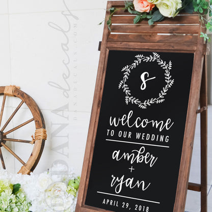Elegant Wedding Welcome Sign Decal - Dana Decals
