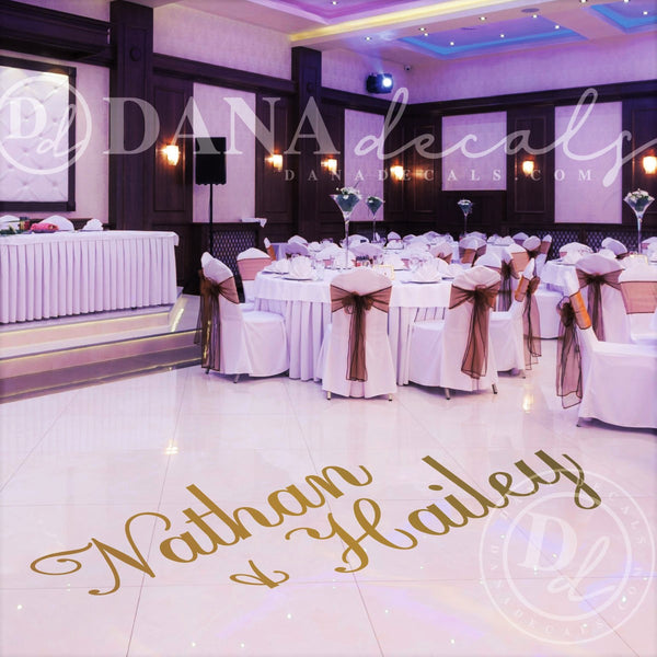 Elegant Script Names Dance Floor Decal - Dana Decals