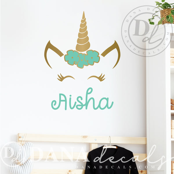 Magical Unicorn Name Decal with Name - Dana Decals