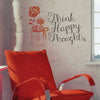 Think Happy Thoughts Mason Jar with Flowers - Dana Decals