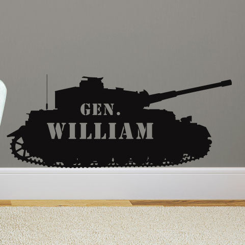 Personalized Military Tank Shilouette - Dana Decals