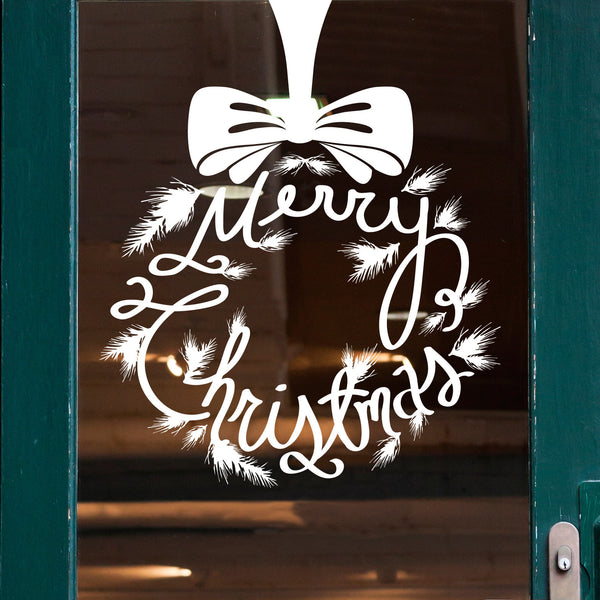 Merry Christmas Wreath Solid - Dana Decals