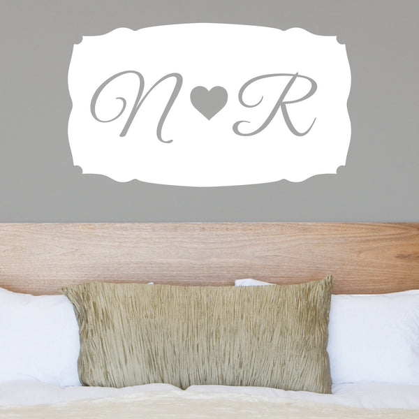 Couples Heart Monogram - Dana Decals