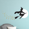 Witch on a Broom Silhouette Halloween - Dana Decals