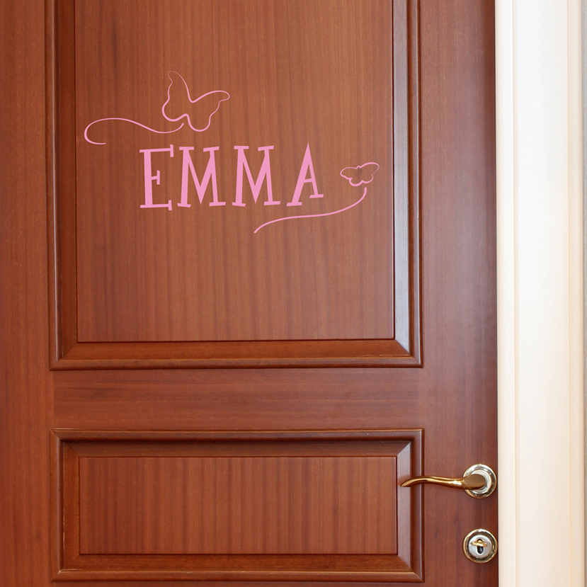 Personalized Name with Butterflies for Door - Dana Decals