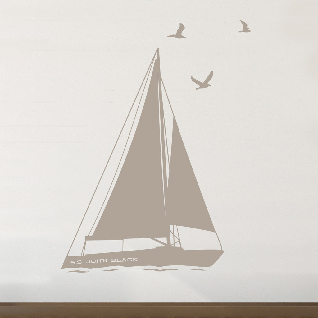 Personalized Sailboat and Birds - Dana Decals