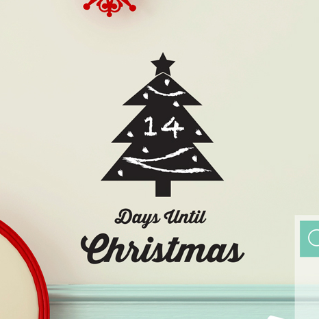 Christmas Countdown Chalkboard Tree - Dana Decals